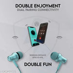 Neckband with 40Hr Battery | Vibration Feature | Sweatproof | Dual Pairing | Ideal for Workout & Gaming (Shyni Blue, In-Ear)