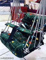 Cotton Baby Swing Jhula with Safety Belt | Folding & Washable Swing for Kids 1-5 Years