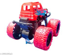 Caught Trendy Monster Trucks for Boys, Pull Back Vehicles Cars for Toddlers, 360° Rotation 4 Wheels Drive Durable Friction Powered Push and Go Toys Truck Best Gift Item for Kids Girls Boys.
