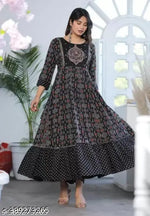 Gold Print Anarkali Kurti (3009)