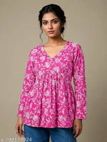 Sheetal Associates Black Floral Printed Peplum Top