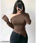 Letest women cold shoulder long sleeve top for girls