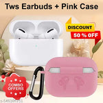 TWS Earbuds, True Wireless Bluetooth Headphone, TWS earphone, bluetooth headset, 36 Hrs Playtime, 10mm HD Drivers, Best Quality Wireless Bluetooth Headphones & Earphones, Touch Control, Sweat Proof (Pink)