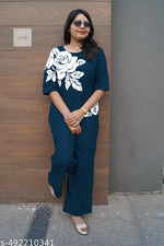 Women's stylish CO-RD SET with embroidery top and bottom wear