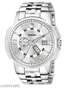 Stainless Steel Formal Casual Analog Date Function Watch For Boys and Mens]