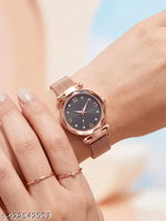 Vinar  Silver Dial Rose Belt Grils and Women Analog Watch