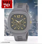 Square White Dial Analog Silicon Strap Stylish Designer Analog Watch For Men under 75