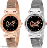 queen dial women magnet watch