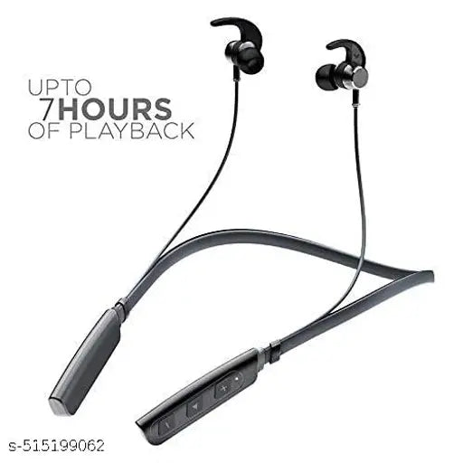 Wireless Bluetooth B-235 Neckband with Mic Powerful Stereo Sound Quality Bluetooth Headset (Black, True Wireless)