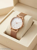 Vinar  Silver Dial Rose Belt Grils and Women Analog Watch