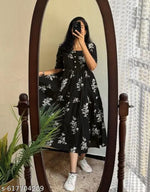 One Piec Dress | Dress for Parties | Women's Printed Dress | Women’s Party Dress | Printed Women’s Dress | Summer Casual Dress | Fancy & LigthWeigth Gown for Women and Girls | Stylish Western Frock