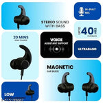 Wireless Bluetooth B-235 Neckband with Mic Powerful Stereo Sound Quality Bluetooth Headset (Black, True Wireless)
