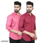 Youth First Men's Solid Spread Collar White Shirts Pack 2