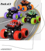 Caught Trendy Monster Trucks for Boys, Pull Back Vehicles Cars for Toddlers, 360° Rotation 4 Wheels Drive Durable Friction Powered Push and Go Toys Truck Best Gift Item for Kids Girls Boys.