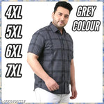 PLUS SIZE PREMIUM COTTON HALF SLEEVES SHIRT FOR MEN (WHITE) CHECKS SHIRT) 2XL,3XL,4XL 44,46,48, 4 XL PLAIN PRINTED CHECKS SHIRT FOR MAN