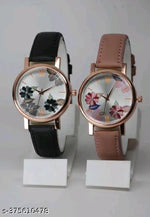 Best Quality Festive Season Flower Designer Round Dial Attractive Leather Belt women watches combo pack of 2 combo wathces for women stylish girl watches combo pack of 2 analog watches wrist watches combo watches