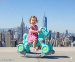 kiddykin Musical 2 in 1 Horse Rocker Cum Rider-Kids Ride On Push Car with Parent Control Toy Toddler Baby Toy 1-4 Years Old Indoors and Outdoors Kids Suitable for Boys & Girls (Blue)
