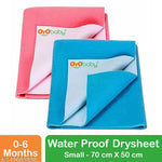 OYO BABY Dry Sheets Small Size Pack of 2 (50x70CM) For New Born Baby, Waterproof Dry Sheet, Baby Dry Mats, Baby Mattress, Baby Sheets, Baby Urnie Sheets, Baby Urine Mats Combo (Maroon + Dark Sea Blue).Newborn Baby Waterproof Mat Urine Dry Sheet