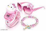 IEEE International Kitty Cat. Character Multicolored Glowing Light and Musical Digital Girl's Wrist Watch | Unique Cute Cartoon Character on Strap | Soft Silicone. Strap | Suitable for Age 3-12 Year Kids