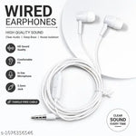 T&D Wired Earphones with Mic and Full Metal Body for Extra Bass & HD Sound with Passive Noise Cancellation White