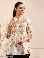 Sheetal Associates Black Floral Printed Peplum Top