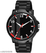 BEST QUALITY BEST PRICE Classy Analogue Black Dial Tranding  Pu Belt Watches For Men Boys