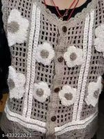 Notty Girl Boho Floral Crochet Button-Front Vest Top