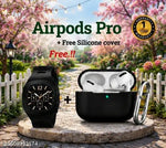 Premium Bluetooth Earbuds(AIRPOD PRO) & Digital Watch Combo – Noise-Canceling, True Wireless Earbuds, Sports, Sweatproof, Touch Control, Long Battery Life, Water-Resistant Luxury Analog Men’s Watch, Stylish Wristwatch(BT + CASE COVER + WATCH)
