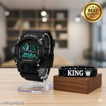 Classy Trending Black Dial black Strap Silicon Ultra LED Digital Watch For Boy & Girls  Red Square Ultra Band