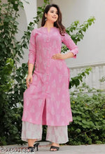 Baby Pink Kurta Palazzo Set Btan