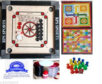 20 INCH CARROM BOARD WITH  CARROM COIN, STRIKER POWDER COMBO PACK