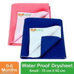 OYO BABY Dry Sheets Small Size Pack of 2 (50x70CM) For New Born Baby, Waterproof Dry Sheet, Baby Dry Mats, Baby Mattress, Baby Sheets, Baby Urnie Sheets, Baby Urine Mats Combo (Maroon + Dark Sea Blue).Newborn Baby Waterproof Mat Urine Dry Sheet