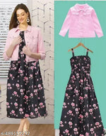 DR.ZOOM Dress With Jacket Women/Girls 100% Premium Quality Material Women Stylish Jacket With Dress COMBO (PACK OF 2) Urbane Latest Women Dresses With Jacket.