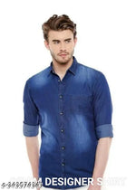 Denim Washed Single pocket shirt for men