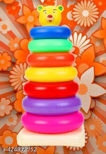 7 Ring Colorful Teddy Rings with Smiley Stacking Play Set Toy for Kids (Multicolor)